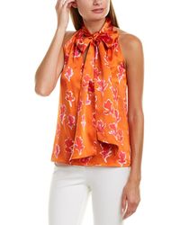 Prabal Gurung Tie-neck Silk Blouse - Yellow