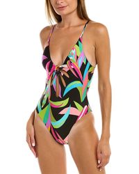 Trina Turk Birds Of Paradise Cut Out One-piece - Blue