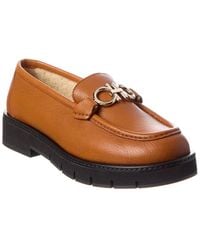 Ferragamo - Ferragamo Rolo Lug Leather & Shearling Loafer - Lyst