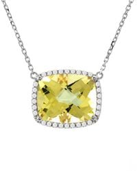 Gemstones - 14k 4.84 Ct. Tw. Diamond & Lemon Quartz Necklace - Lyst