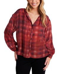 Bella Dahl - Shirred Neck Button-Up Blouse - Lyst