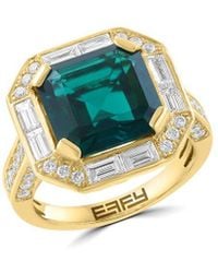 Effy Fine Jewelry - Over 5.76 Ct. Tw. Lab-Grown Diamond & Lab-Grown Lab Emerald Ring - Lyst