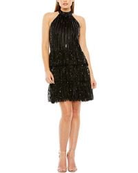 Mac Duggal - High-Neck A-Line Ruffle Sequin Mini Dress - Lyst