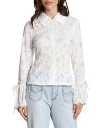 Avec Les Filles - Embroidered Lace Shirt - Lyst