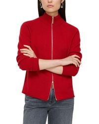 Lafayette 148 New York - Zip Front Stand Collar 100% Cashmere Cardigan - Lyst