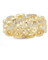 Chloe and Madison - 14k Over Silver Cz Link Ring - Lyst