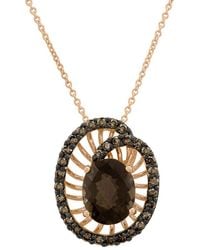 Le Vian - ® 14k 2.63 Ct. Tw. Diamond & Chocolate Quartz® Pendant Necklace - Lyst