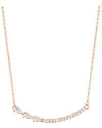 Adornia - 14k Rose Gold Plated Curved Bar Pear Necklace - Lyst