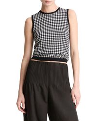 Vince - Gingham Wool-Blend Tank - Lyst