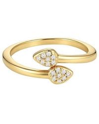 Adornia - 14K Plated Cz Overlap Petals Ring - Lyst