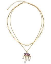 Eye Candy LA - Cz Olivia 2 Tier Dainty Drop Necklace - Lyst
