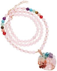 Eye Candy LA - Agate Tree Of Life Pendant Necklace - Lyst