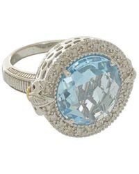 Phillip Gavriel - 18k & Silver 11.22 Ct. Tw. Diamond & Blue Topaz Cocktail Ring - Lyst