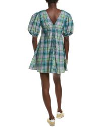 ganni green gingham dress Mint Green Short Dress w/ Balloon Sleeves – Perfect Wear main image 1