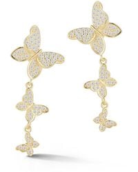 Glaze Jewelry - 14k Over Silver Cz Butterfly Studs - Lyst