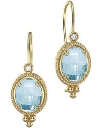 Reiss - 14K 13.67 Ct. Tw. Diamond & Topaz Drop Earrings - Lyst