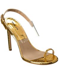 Michael Kors - Catherine Python-Embossed Leather & Vinyl Sandal - Lyst