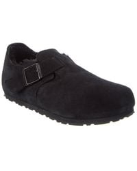 Birkenstock - London Narrow Suede & Shearling Clog - Lyst