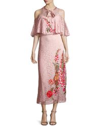 Temperley London Embroidered Lace Dress - Pink
