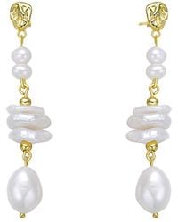 Rachel Glauber - 18k Over Silver 4-12mm Freshwater Pearl Earrings - Lyst