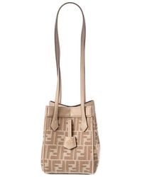 Fendi - Origami Mini Ff Jacquard & Leather Shoulder Bag - Lyst