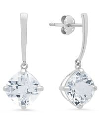 MaxColor - 14k 4.20 Ct. Tw. White Topaz Drop Earrings - Lyst