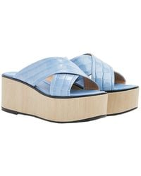 LK Bennett - Sandra Leather Wedge Sandal - Lyst