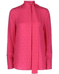 Valentino - Toile Iconographe Silk Jacquard Blouse - Lyst