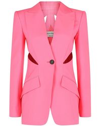 McQueen - Slashed Single-Breasted Wool Blazer - Lyst