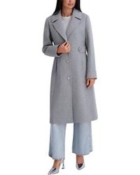 Kensie - Faux Wool Tailored Longline Coat - Lyst