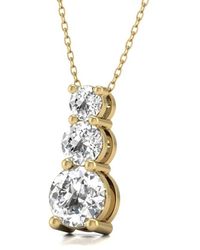 Diana M. Jewels - Diana M. Fine Jewelry 14k 1.00 Ct. Tw. Lab Grown Diamond Three-stone Pendant - Lyst