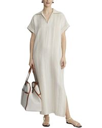 Lafayette 148 New York - Short Sleeve Linen & Cashmere-Blend Popover Dress - Lyst