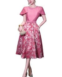 BRC By BURRYCO - Short Sleeve Printed Midi Dress - Lyst