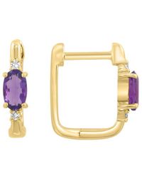 Effy Fine Jewelry - 14K 0.47 Ct. Tw. Diamond & Amethyst Earrings - Lyst