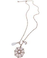 Adornia 14k Rose Gold Plated Sunburst Charm Necklace - White
