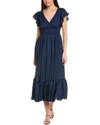 Taylor - Satin Jacquard Midi Dress - Lyst