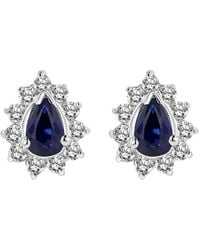 LEVARON - 14K 0.70 Ct. Tw. Diamond & Sapphire Earrings - Lyst