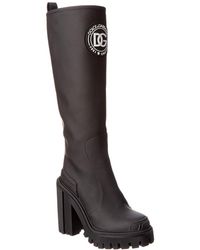 Dolce & Gabbana Hi Trekking Leather Boot - Black