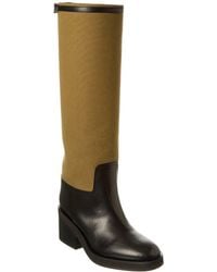 Jimmy Choo - Yasmin 70 Canvas & Leather Knee-High Boot - Lyst