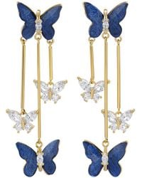 Eye Candy LA - Luisa Butterfly Dangle Cz Drop Earrings - Lyst