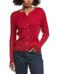 Hannah Rose - Classic Cable Full Button Cashmere-Blend Cardigan - Lyst