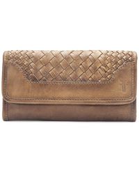 Frye - Melissa Basket Woven Leather Wallet - Lyst