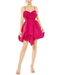 Mac Duggal - Spaghetti Strap Center Bow Balloon Mini Dress - Lyst