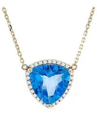 Gemstones - 14k 4.01 Ct. Tw. Diamond & Blue Topaz Necklace - Lyst