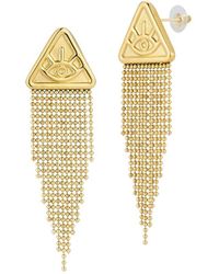 Sphera Milano - Plated Evil Eye Fringe Earrings - Lyst