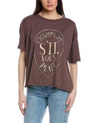 Project Social T - Champagne Distressed Foil Perfect T-shirt - Lyst