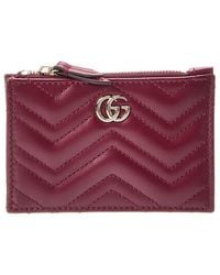 Gucci - Gg Marmont Zip Leather Key Pouch - Lyst