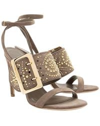 Burberry - Suede Studded Suede Buckle Sandal (Authentic Pre-Loved) - Lyst