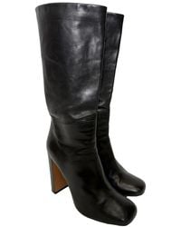 Celine - Leather Tall Riding Boot (Authentic Pre-Loved) - Lyst