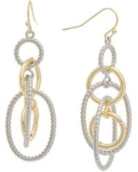 Juvell - 18k Plated Cz Drop Link Earrings - Lyst
